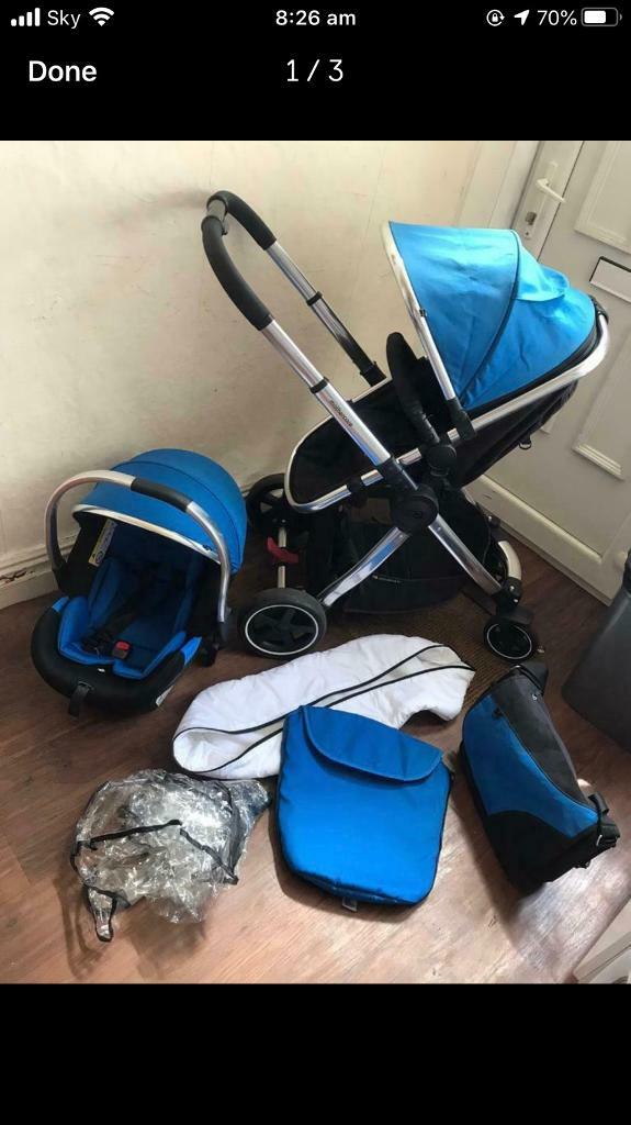 blue mothercare pram